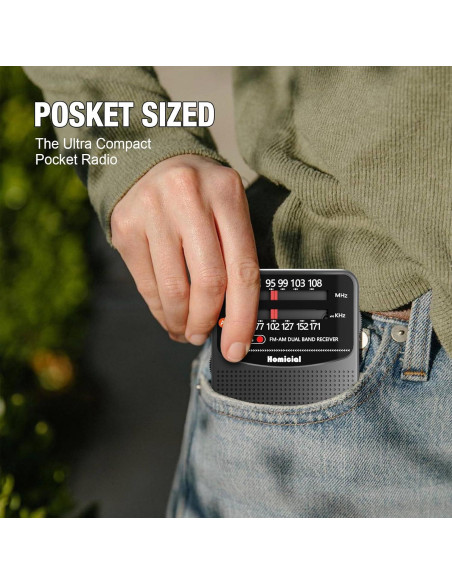 Radio Portátil AM/FM Homicial, Compacta y Ligera, 104.9g