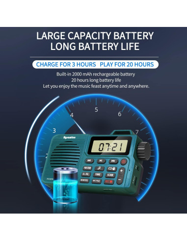Grabadora de Radio Digital AM/FM Portátil Rysamton Verde