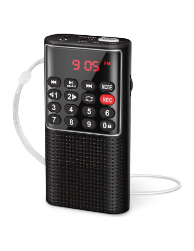 Radio Portátil FM PRUNUS J-328 con Grabadora y Batería Recargable