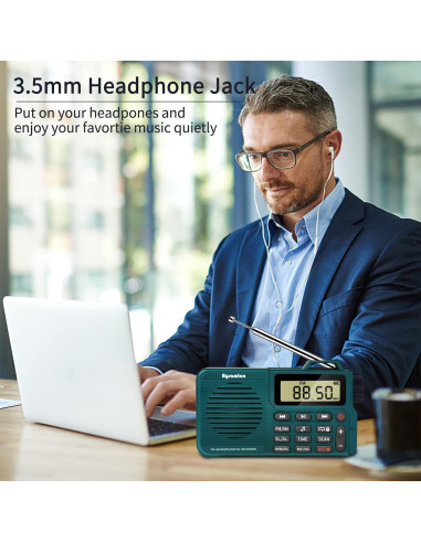 Grabadora de Radio Digital AM/FM Portátil Rysamton Verde