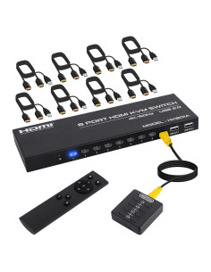 Conmutador KVM HDMI 8 Puertos TCNEWCL 4K@60Hz Control Remoto