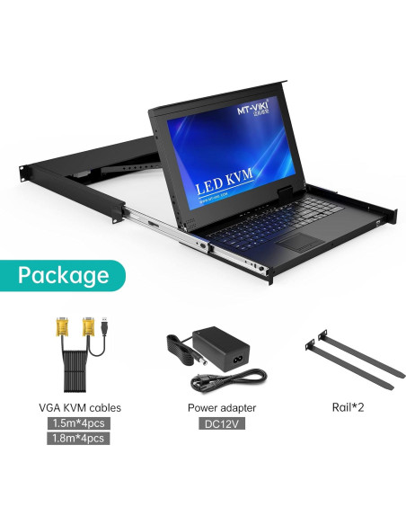 Consola KVM VGA 8 Puertos MT-VIKI + Cable 3.05m Negro Consola KVM VGA 8 Puertos MT-VIKI + Cable 3.05m Negro