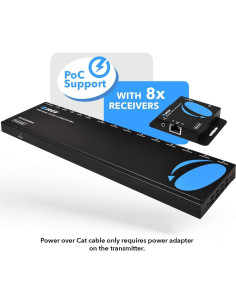 OREI Extensor HDMI 1x8 sobre Cat6/7 hasta 50.29m 1080P 2