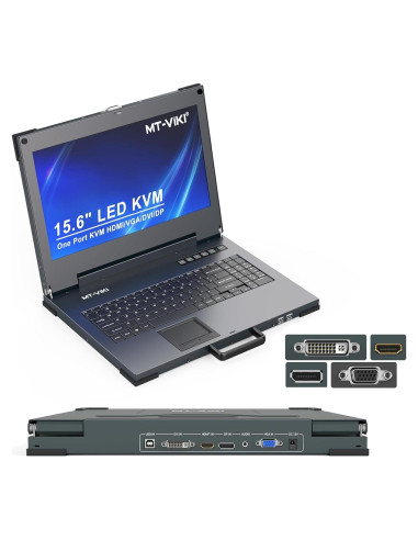 Consola KVM LCD 4K MT-VIKI 15.6" portátil con HDMI/DP