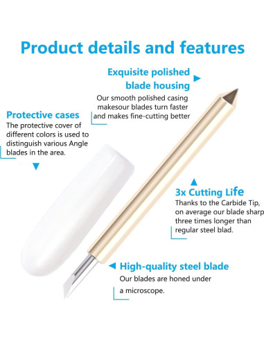 20 Cuchillas de Punta Fina Premium AUNKZL para Corte Preciso