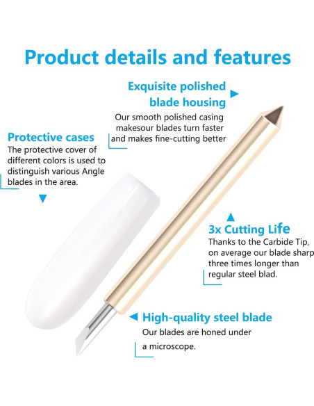 20 Cuchillas de Punta Fina Premium AUNKZL para Corte Preciso