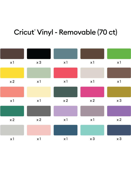 Vinilo Removible Cricut 70 Hojas 30.48x30.48 cm Multicolor Vinilo Removible Cricut 70 Hojas 30.48x30.48 cm Multicolor
