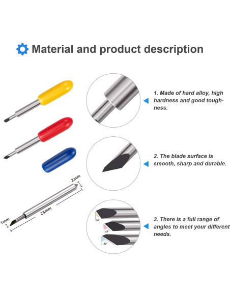 30 Cuchillas de Corte STREWEEK para Cricut Explore Air 2/3/Maker