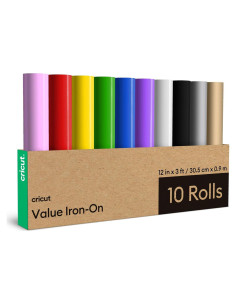 Vinilo de Transferencia de Calor Cricut Valor Plancha 10 Rollos 30.5x0.91m