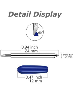 30 Cuchillas de Corte Profundo AUNKZL 60 Grados para Cricut 2