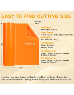 Vinilo de Transferencia de Calor XSEINO Naranja 30.48 cm x 21.34 m 2