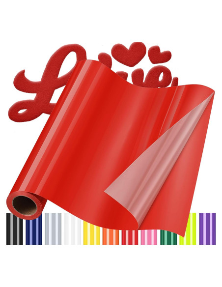 Vinilo de Transferencia de Calor 3D Puff Yikda 30.48cm x 1.83m Rojo