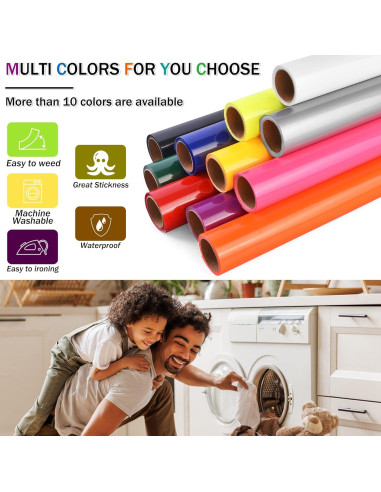 Vinilo de Transferencia de Calor 3D Puff Yikda 30.48cm x 1.83m Rojo