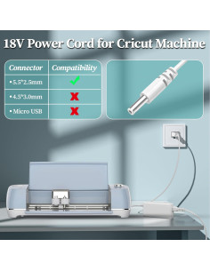 Cable de Alimentación 18V DONYOIE para Cricut Maker y Explore 2