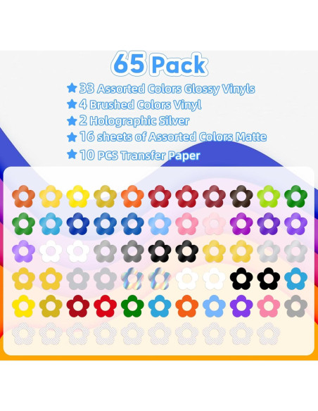 Hojas de Vinilo Adhesivo Amavinyl 65 Colores 30.48x30.48cm