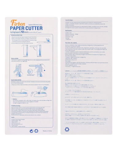 Cortadora de Papel Firbon A4 38x14.5 cm con Seguridad Automática
