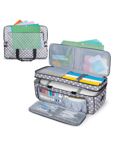 Funda de Doble Capa LUXJA para Cricut Maker y Explore - Puntos Grises