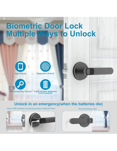 Cerradura Biometrica Foxgard FDA01 con Control APP y Huella Digital
