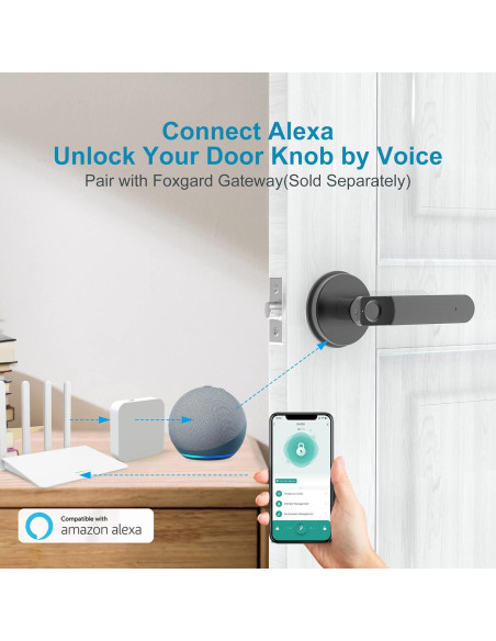 Cerradura Biometrica Foxgard FDA01 con Control APP y Huella Digital