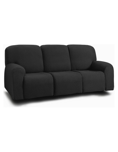 Cubre Sofá Recliner ULTICOR Jacquard 8 Piezas 3 Asientos Negro