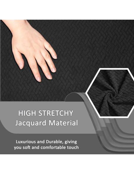 Cubre Sofá Recliner ULTICOR Jacquard 8 Piezas 3 Asientos Negro