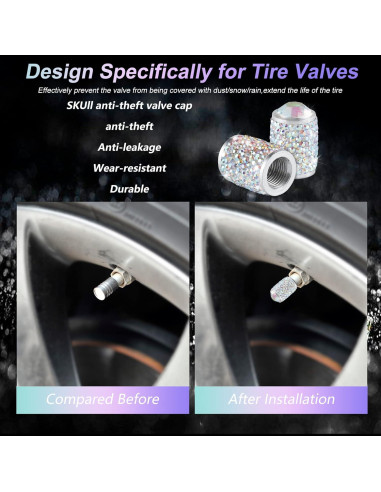 Tapas de Válvula de Neumático alpmosn - 4 Piezas Brillantes