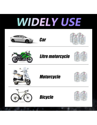 Tapas de Válvula de Neumático alpmosn - 4 Piezas Brillantes