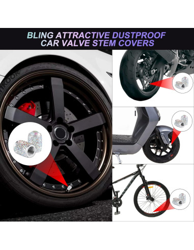 Tapas de Válvula de Neumático alpmosn - 4 Piezas Brillantes