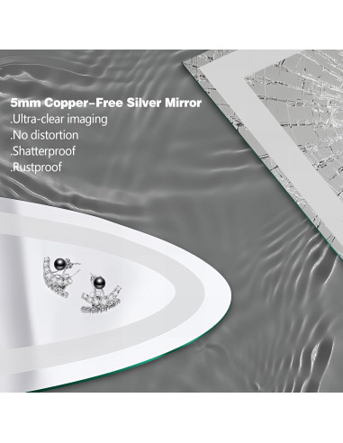 Espejo de Baño LED Arqueado Niccy 101.6x61 cm con Función de Memoria