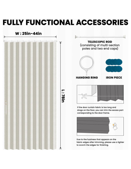Cortina Acordeón Blackout AJAZZ 44x78 cm Beige