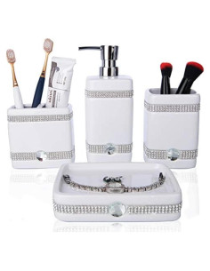 Juego de Accesorios de Baño Cerámica CAA'S 4 Piezas Blanco