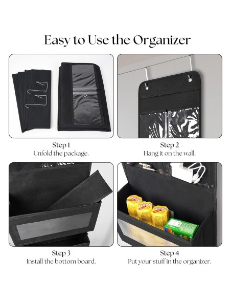 Organizador de Puerta Giraffe Creation 4 Bolsillos Negro