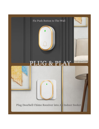 Timbre Inalámbrico Shenzhen A68 con 60 Tonos y 4 Volúmenes