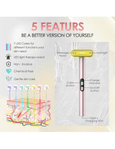 Masajeador Facial LED 7 Colores Shenzhen Ls-001 Rosa 2