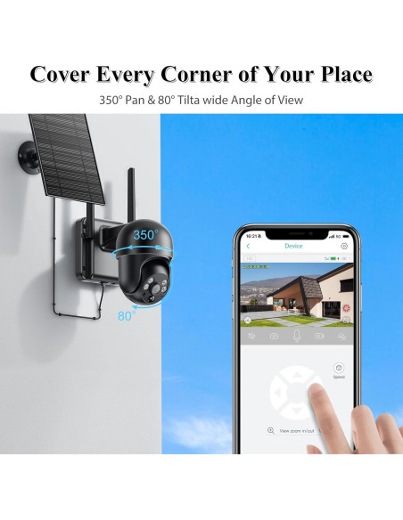 Cámara de Seguridad 4G LTE Solar Camzeb 3MP Inalámbrica