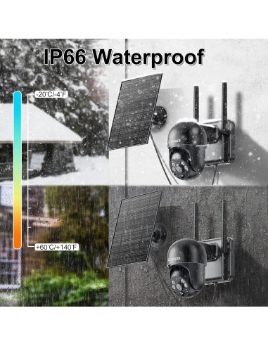 Cámara de Seguridad 4G LTE Solar Camzeb 3MP Inalámbrica