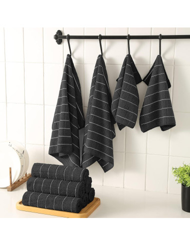 Juego de Toallas de Cocina y Paños de Platos Puomue 12 Pzas Microfibra