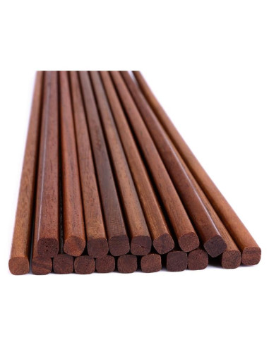 10 Pares de Palillos de Madera Reutilizables Mannice 25 cm