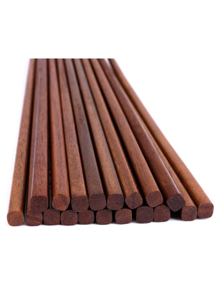 10 Pares de Palillos de Madera Reutilizables Mannice 25 cm