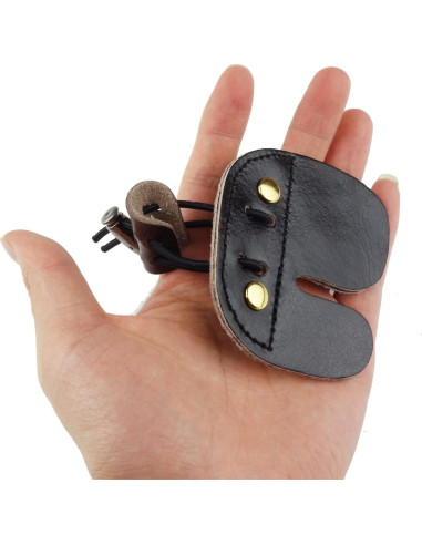 Paquete de 2 Pestañas de Dedo de Arquería Miokun - Cuero Marrón