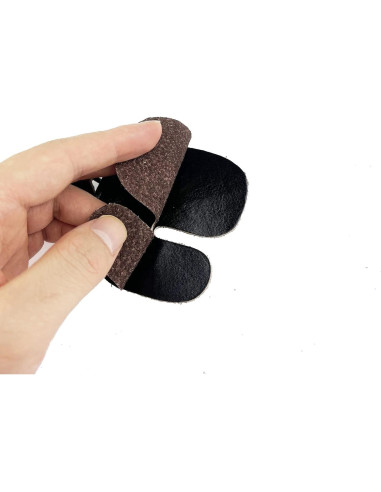 Paquete de 2 Pestañas de Dedo de Arquería Miokun - Cuero Marrón