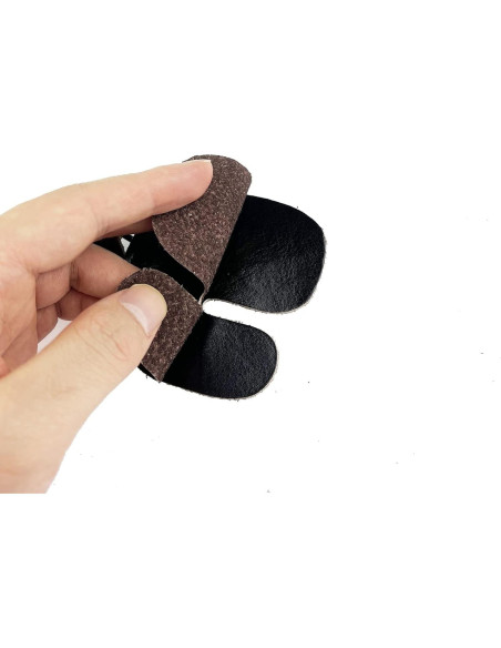 Paquete de 2 Pestañas de Dedo de Arquería Miokun - Cuero Marrón