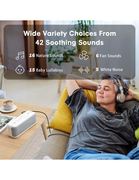 Máquina de Ruido Blanco Mesqool Recargable USB 42 Sonidos