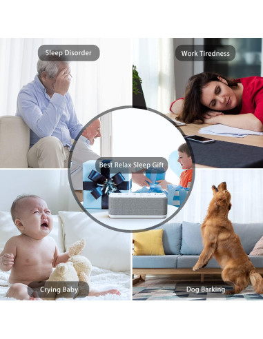 Máquina de Ruido Blanco Mesqool Recargable USB 42 Sonidos