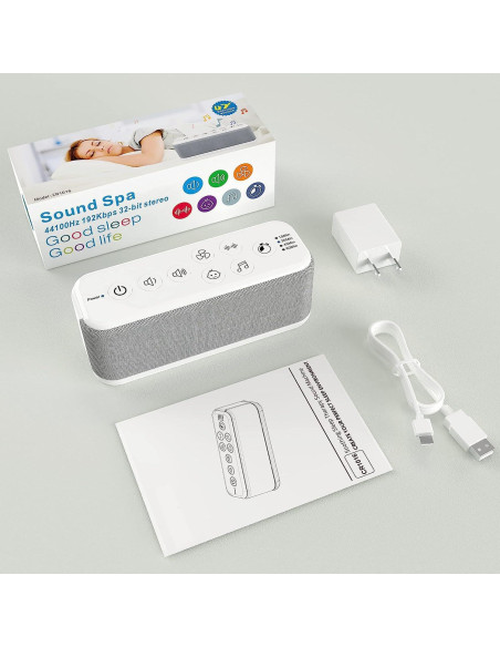 Máquina de Ruido Blanco Mesqool Recargable USB 42 Sonidos