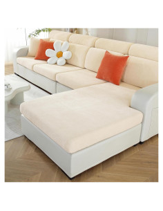Funda de sofá chaise elástica WEYOND beige 135.89x55.88 cm