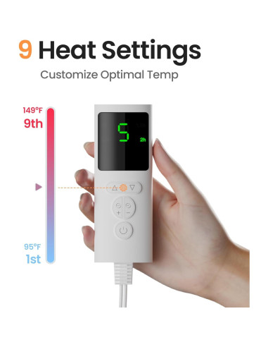 Almohadilla Calefactora GYENNO 60x30 cm 9 Niveles Calor