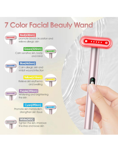Masajeador Facial LED 7 Colores Shenzhen Ls-001 Rosa