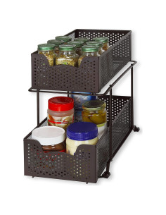 Organizador de Cajones Deslizante Simple Houseware 2 Niveles Bronce