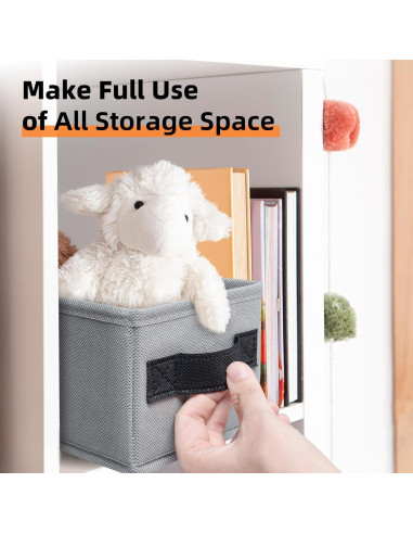 Cestas de Almacenamiento Criusia 6 Paquete 28x13 cm Gris